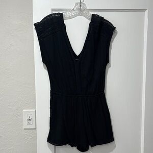Abercrombie & Fitch Black Lace-Trim Romper